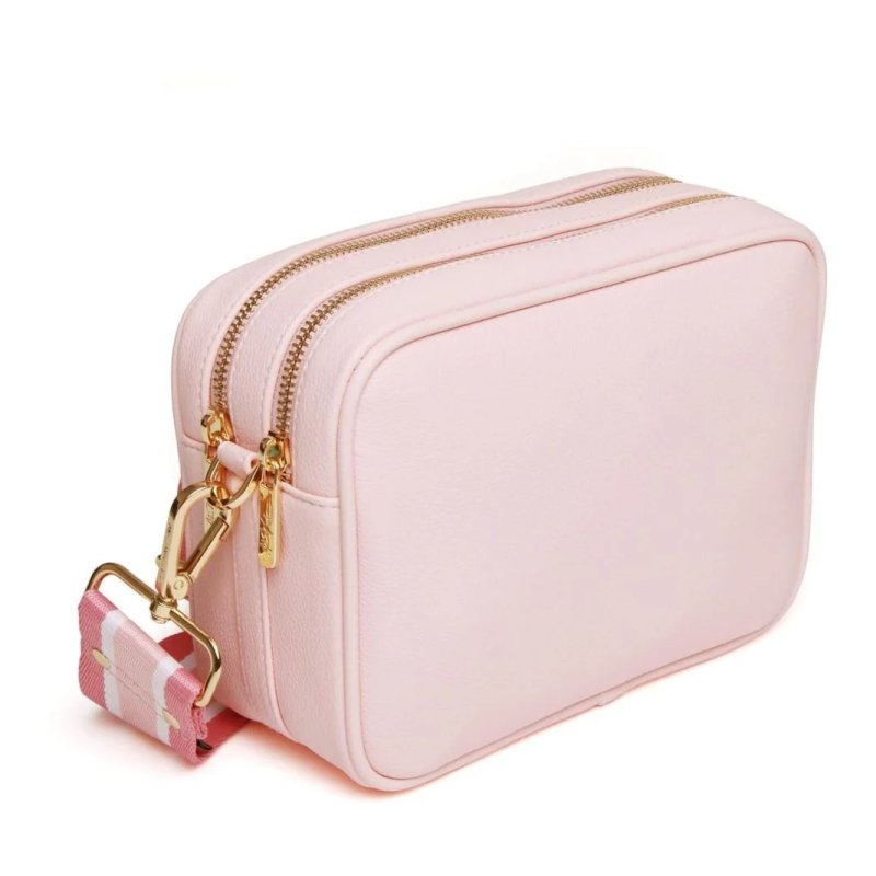 Alice Wheeler Pastel Pink Soho Camera Cross Body Bag image of the bag on a white background