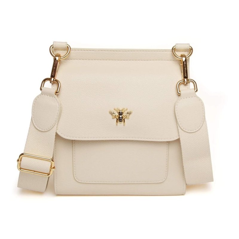 Alice Wheeler Pastel Cream Bloomsbury Cross Body Bag image of the bag on a white background
