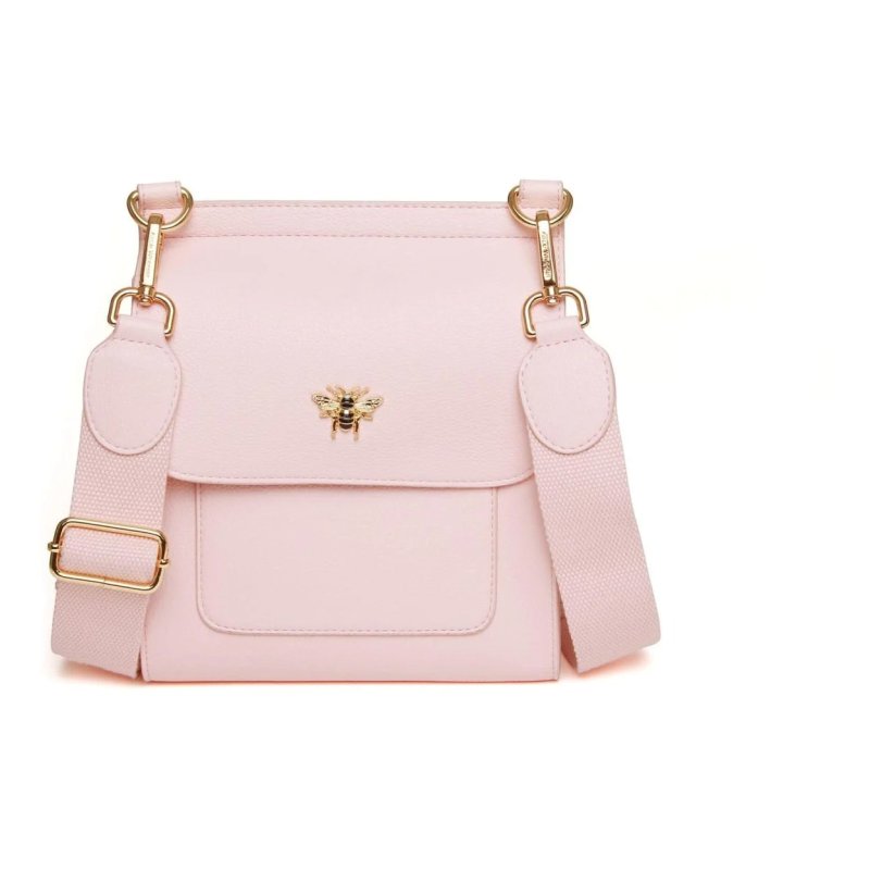 Alice Wheeler Pastel Pink Bloomsbury Cross Body Bag image of the bag on a white background
