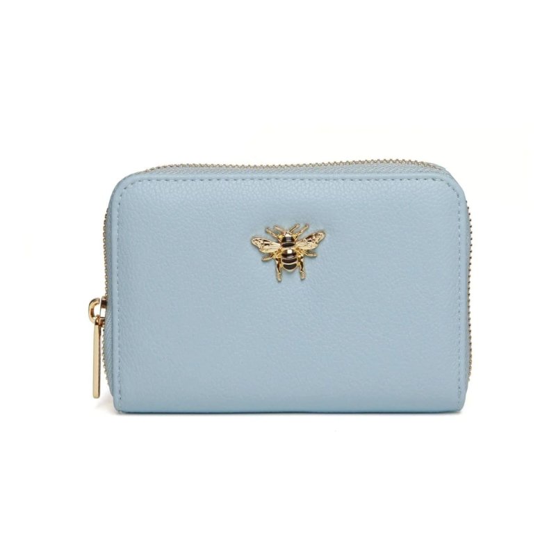 Alice Wheeler Pastel Blue Bromley Purse image of the front of the purse on a white background