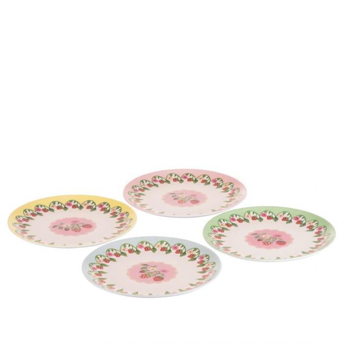 Cath Kidston Strawberry 4pk Melamine Picnic Side Plates