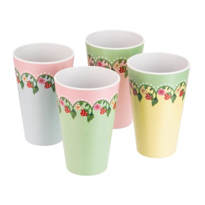 Cath Kidston Strawberry 4pk Melamine Picnic Tumblers