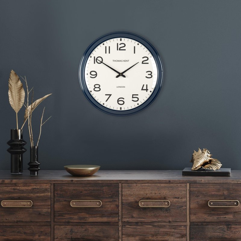 Thomas Kent Haymarket 20" Denim Wall Clock lifestyle image of the clock