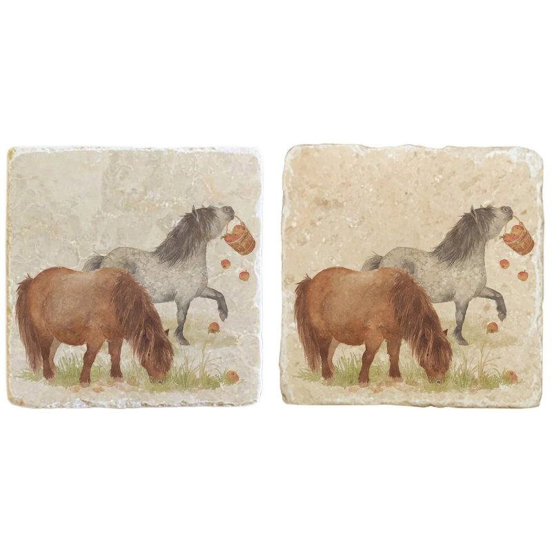 The Humble Hare Silly Shetlands Coaster Pair