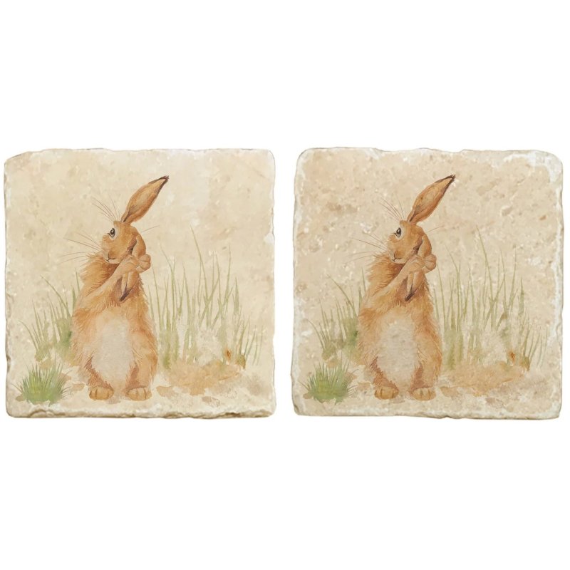 The Humble Hare Coaster Pair