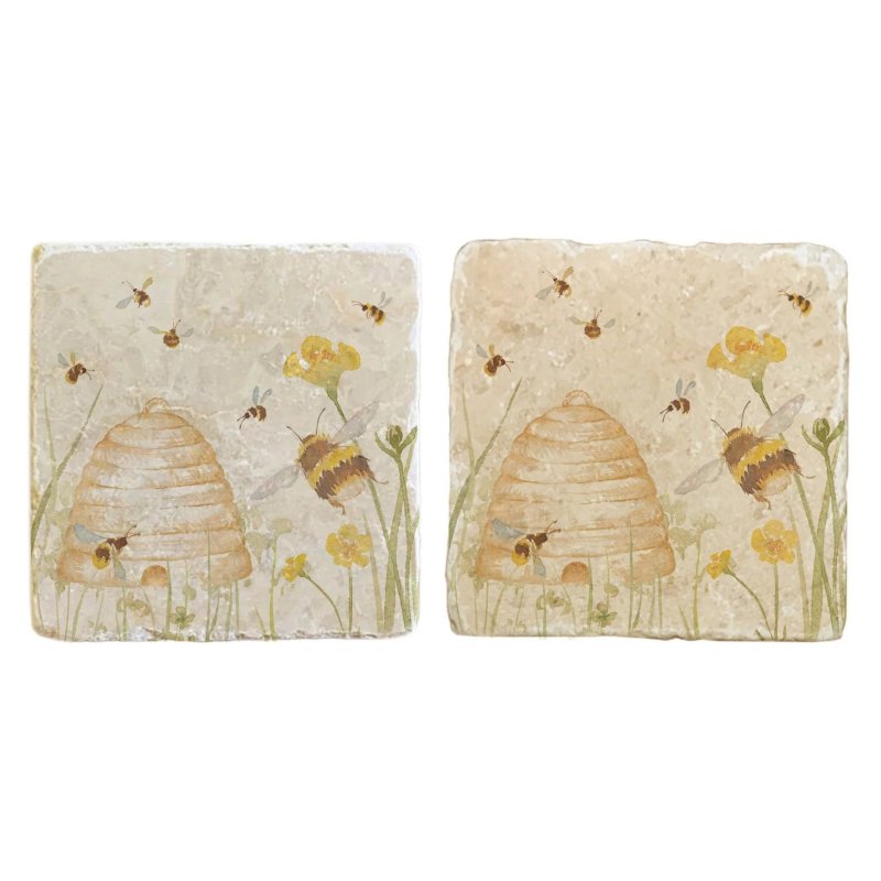 The Humble Hare Humming Hives Coaster Pair
