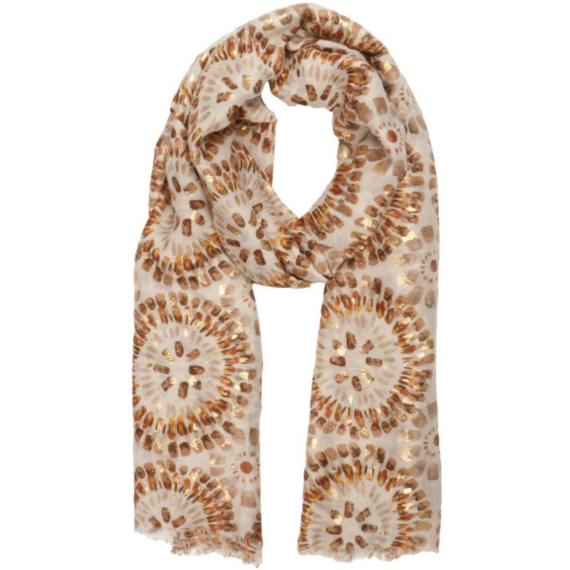 Zelly Taupe Burst Scarf image of the scarf on a white background