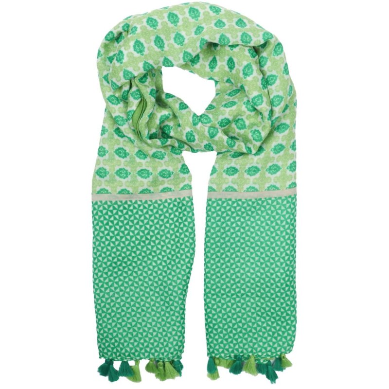 Zelly Green Mini Triangle Scarf image of the scarf on a white background
