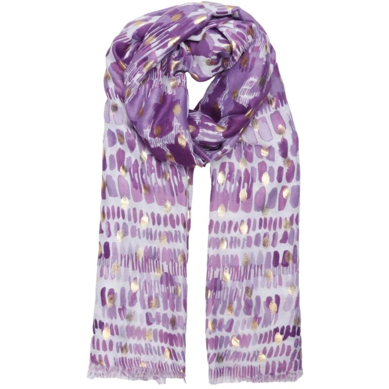 Zelly Lilac Dabs Scarf image of the scarf on a white background