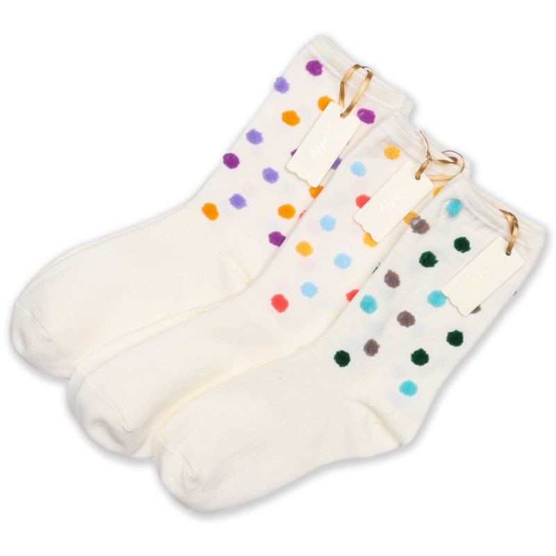 Zelly Mini Pom Pom Socks image of the assorted socks on a white background