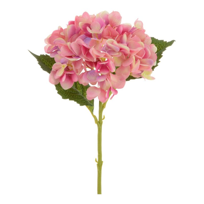 Floralsilk Pink Hydrangea Stem image of the flower on a white background