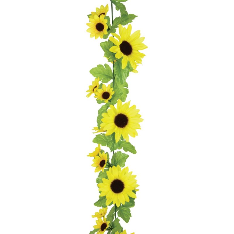 Floralsilk Sunflower Garland image of the garland on a white background