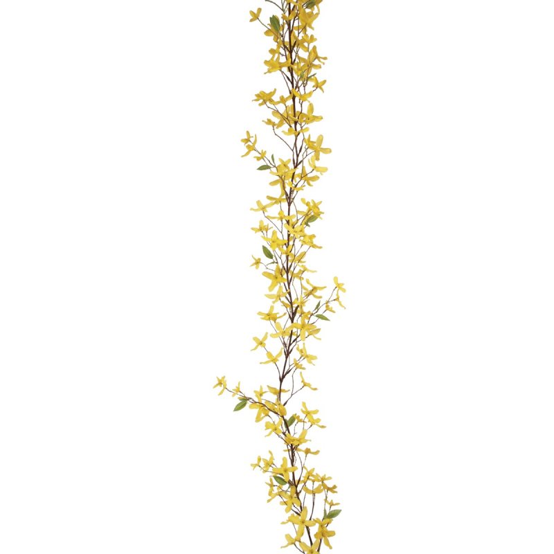 Floralsilk Yellow Forsythia Garland image of the garland on a white background