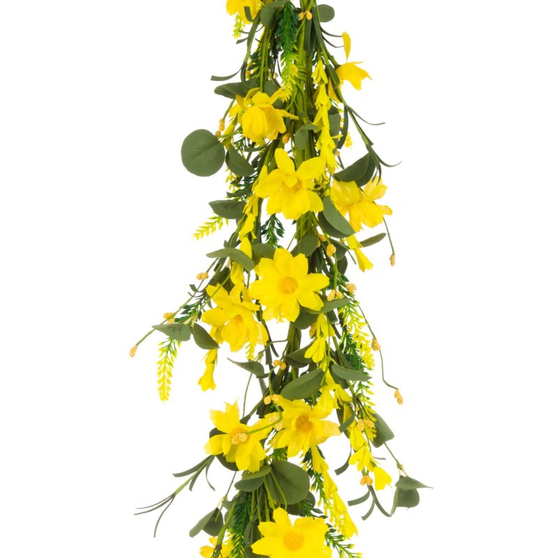 Floralsilk Crown Daisy Foliage Garland image of the garland on a white background