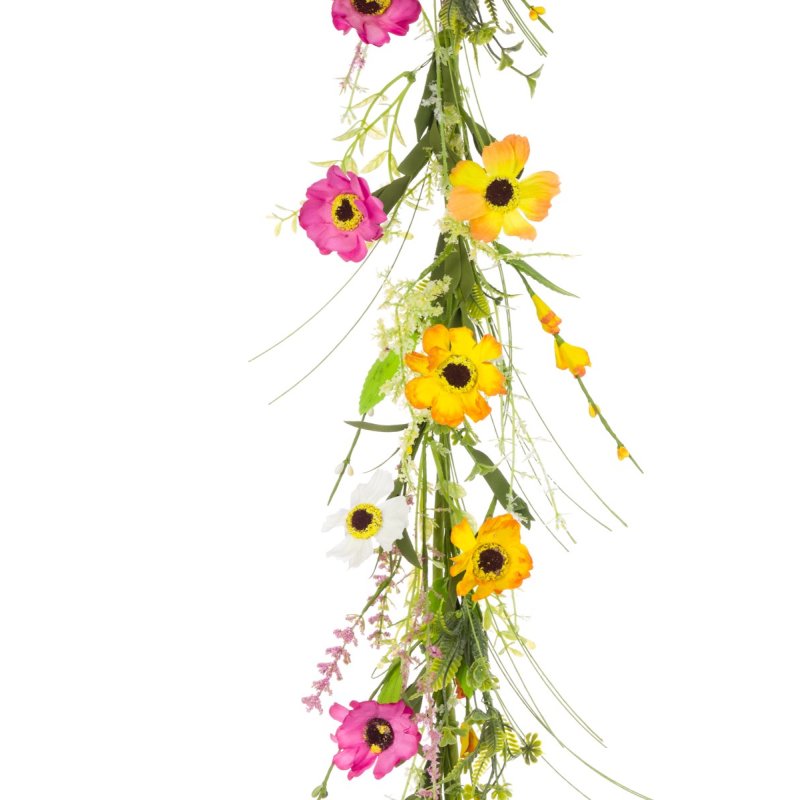 Floralsilk Cosmos Lavender Garland image of the garland on a white background