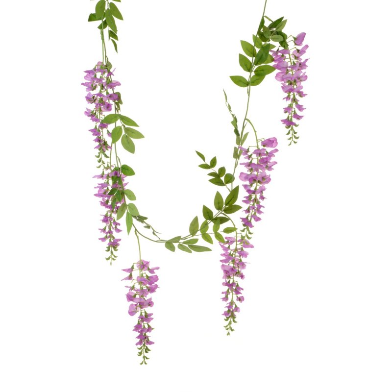 Floralsilk Magenta Wisteria Garland image of the garland on a white background