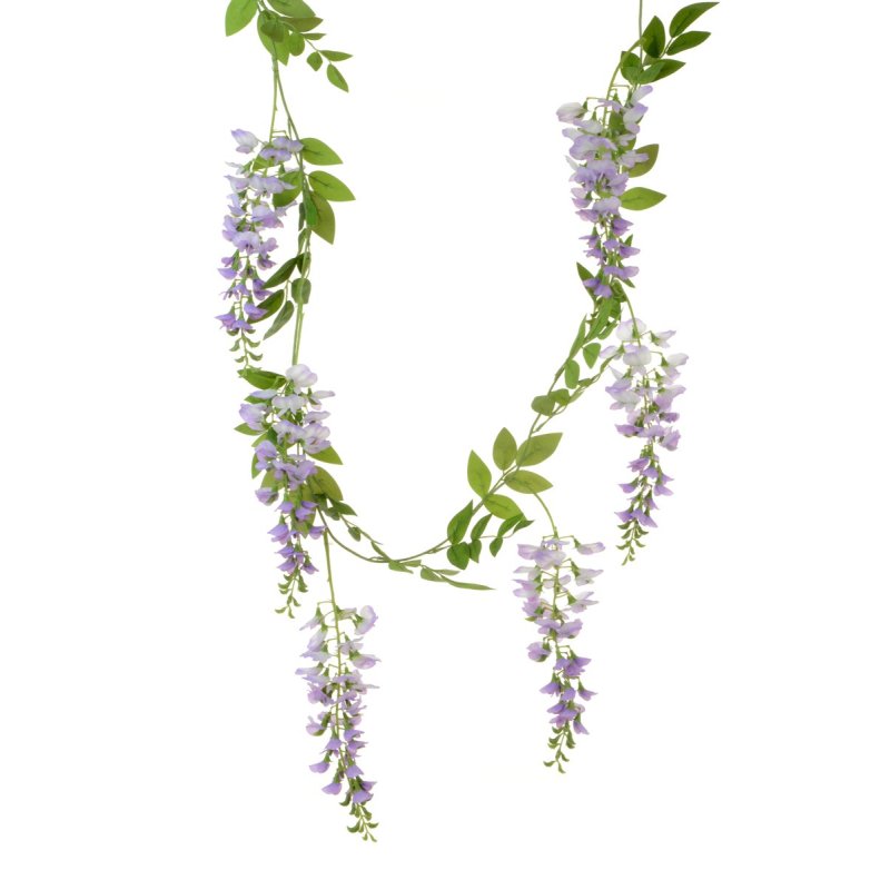 Floralsilk Lilac Wisteria Garland image of the garland on a white background
