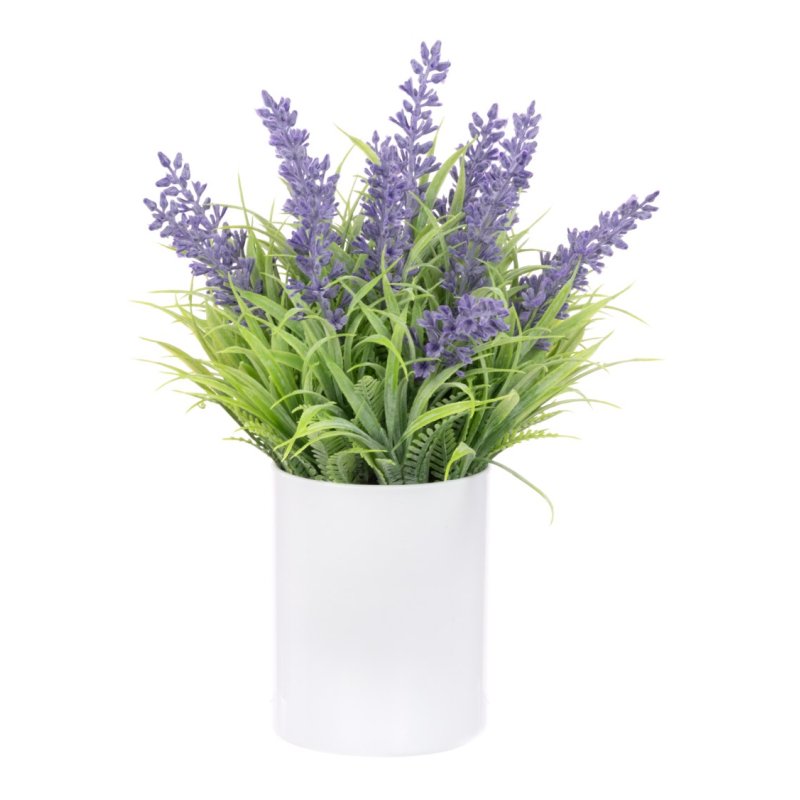 Floralsilk Potted Lavender In Plastic Pot image of the flower on a white background