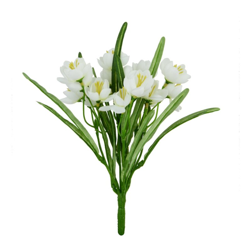Floralsilk White Crocus Bush image of the bunch on a white background