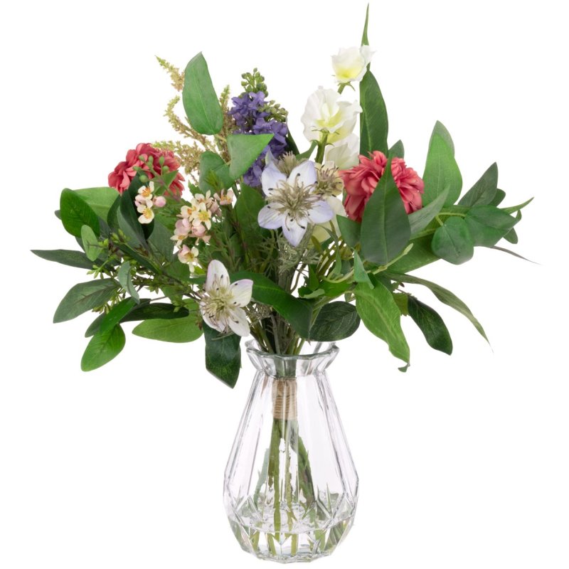 Floralsilk Wild Dhalia Mix In Vase image of the flowers on a white background