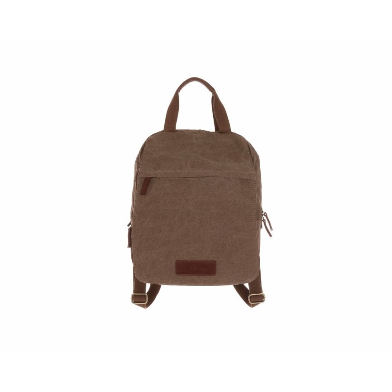 Woodbridge Brown Canvas Backpack front on image of the backpack on a white background