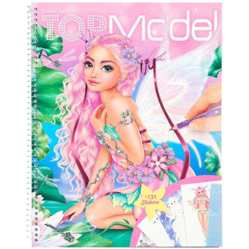 Topmodel Create Your Topmodel Fantasy Colouring Book image of the front cover of the book on a white background