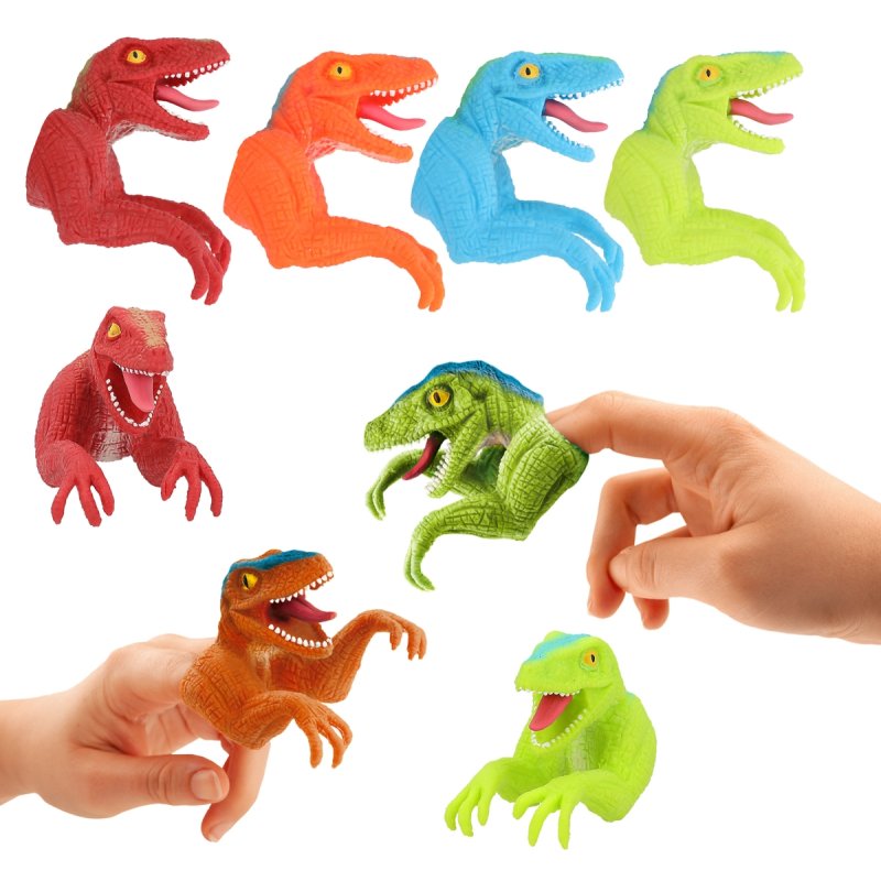 Dino World Finger Puppet image of the all of the finger puppets on a white background