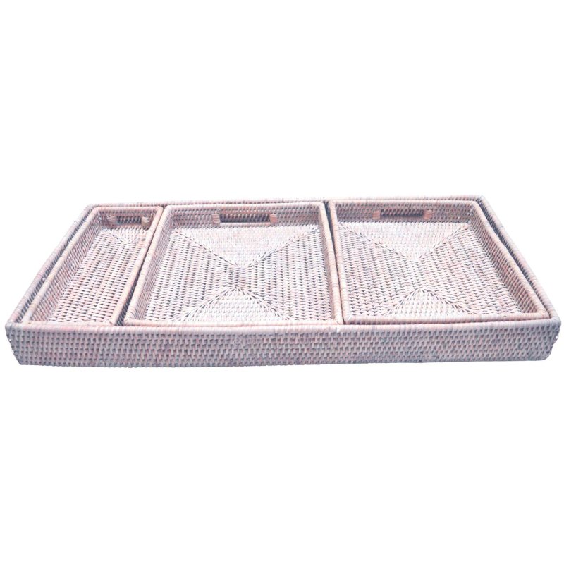 Lows Artisan Weave Set Of 4 Trays