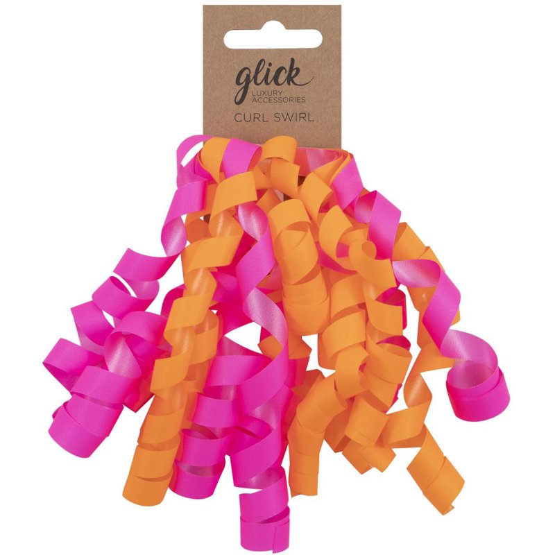 Glick Neon Pink & Orange Curl Swirls