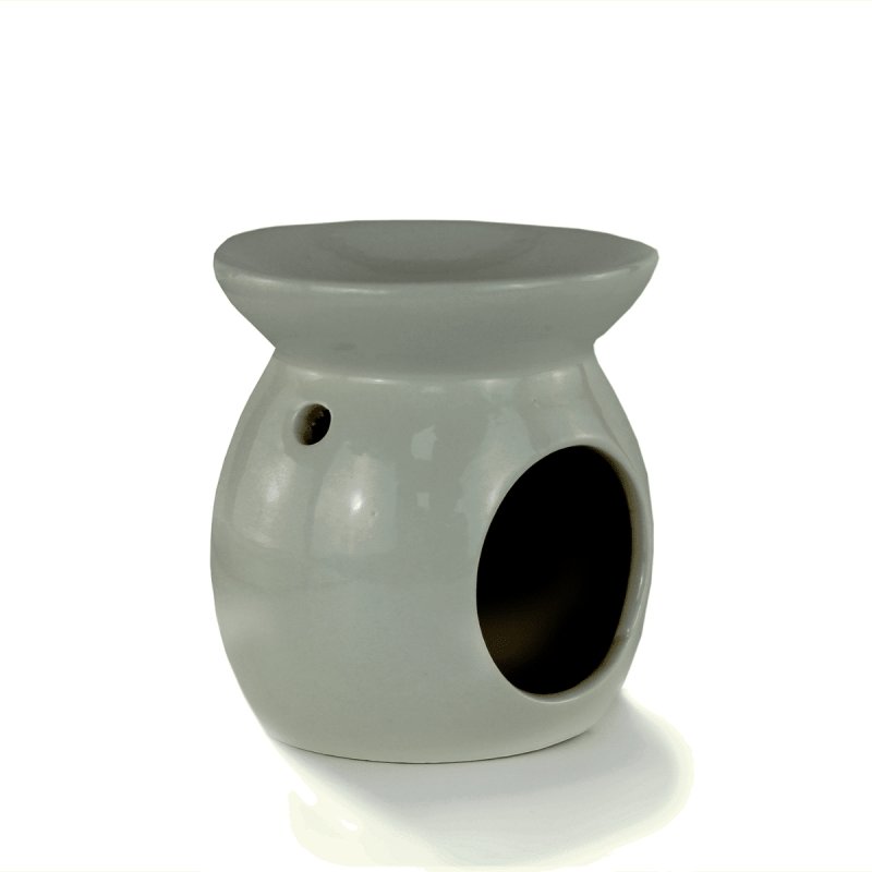 Ashleigh & Burwood Grey Round Ceramic Wax Melt Burner image of the wax burner on a white background