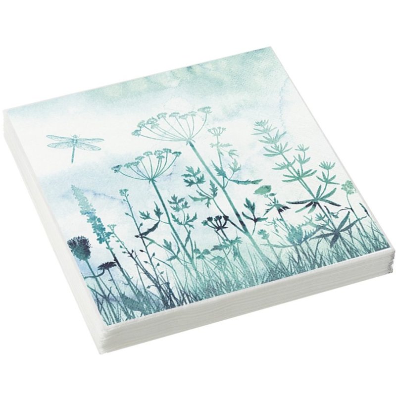 Stow Green Grasses 3 Ply Recycled Paper Napkins image of the napkins on a white background