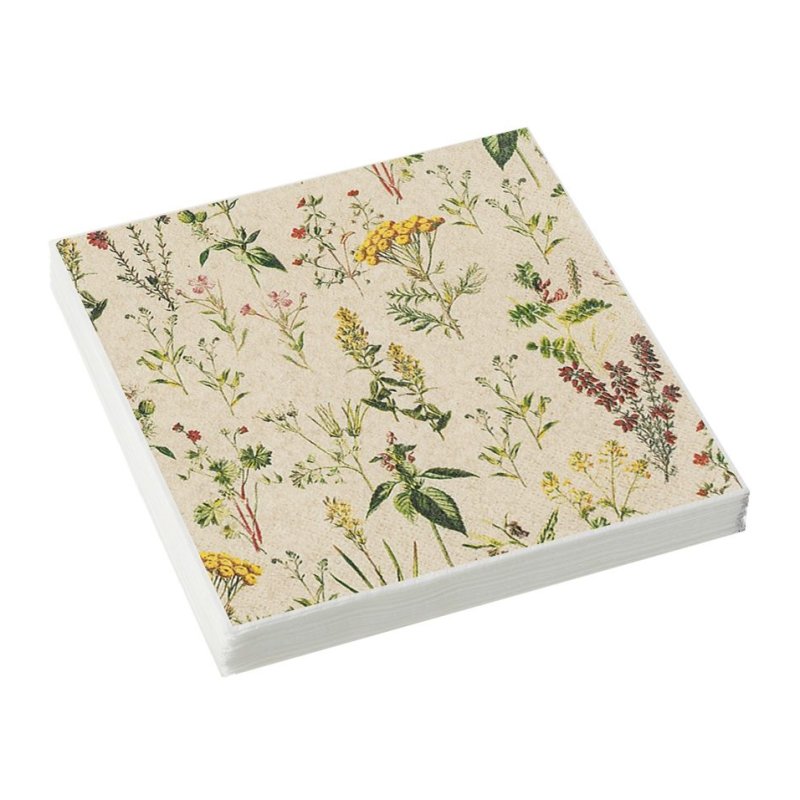 Stow Green Herb Meadow 3 Ply Recycled Paper Napkins image of the napkins on a white background