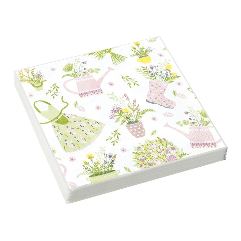 Stow Green My Lovely Garden 3 Ply Recycled Paper Napkins image of the napkins on a white background