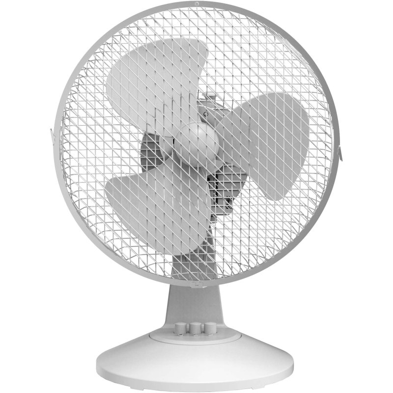 Igenix Portable 12" White Desk Fan front on image of the fan on a white background