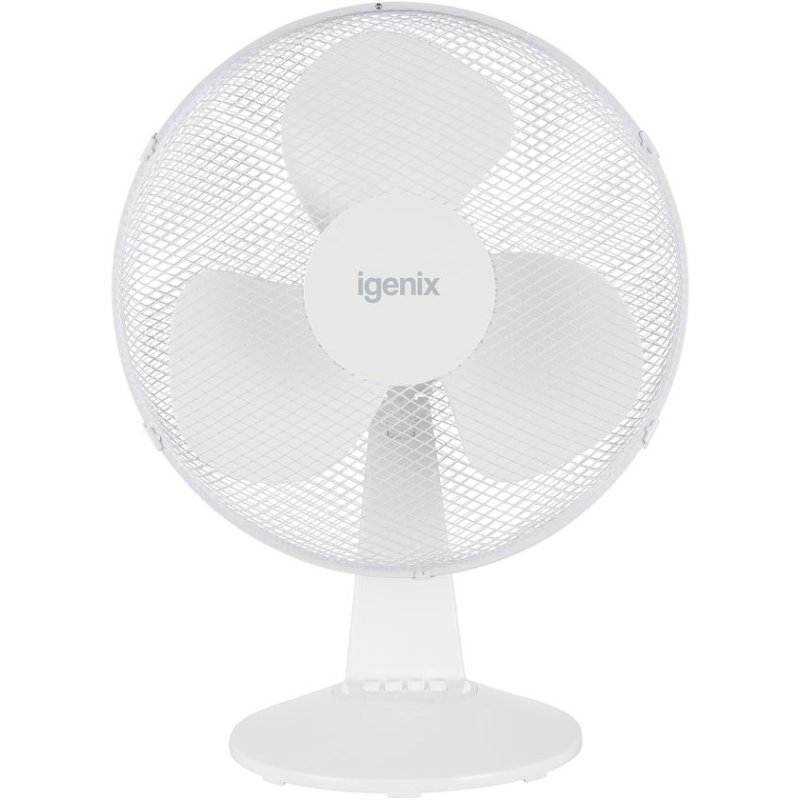 Igenix 9" White Desk Fan image of the fan on a white background