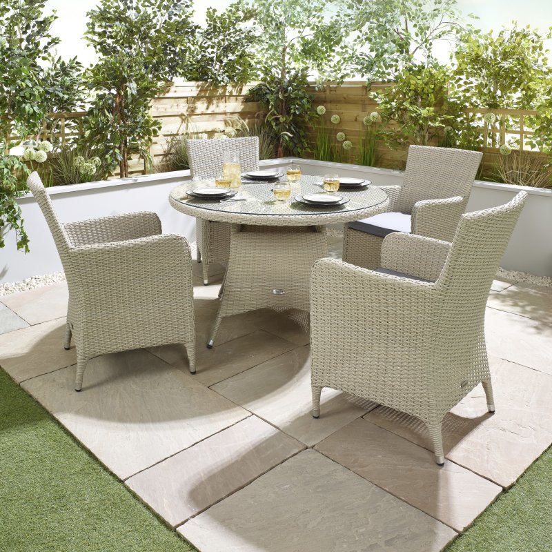 Portland 4 Seater Round Set lifestyle image of the set