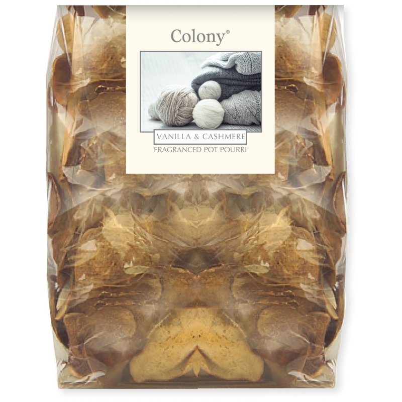 Colony Vanilla & Cashmere Pot Pourri image of the pot pourri in packaging on a white background