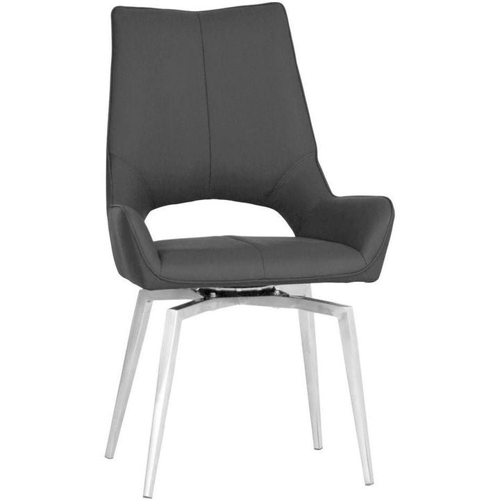 Dark Grey Swivel Chair image of the chair on a white background