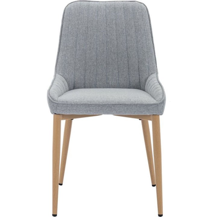 Fabric Line Light Grey Dining Chair front on image of the chair on a white background
