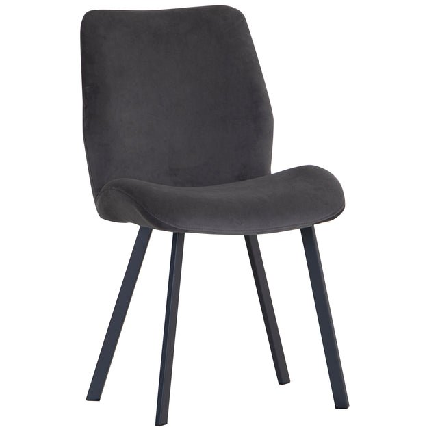 Graphite Velvet Dining Chair image of the chair on a white background