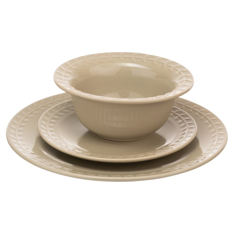 Artisan Street 12pc Leaf Dinner Set Stone