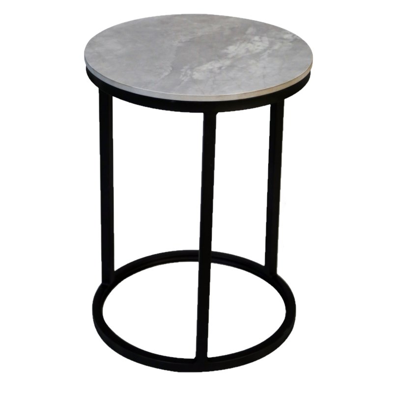 Yale Grey Round End Table image of the end table on a white background