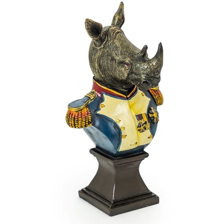 McGowan Rutherford Small Gentry Rhino Bust On Square Base