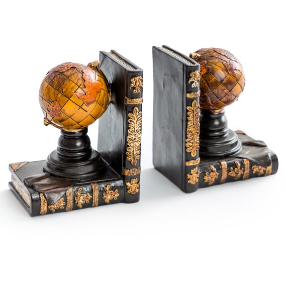 McGowan Rutherford Antiqued Pair Of Globe Bookends