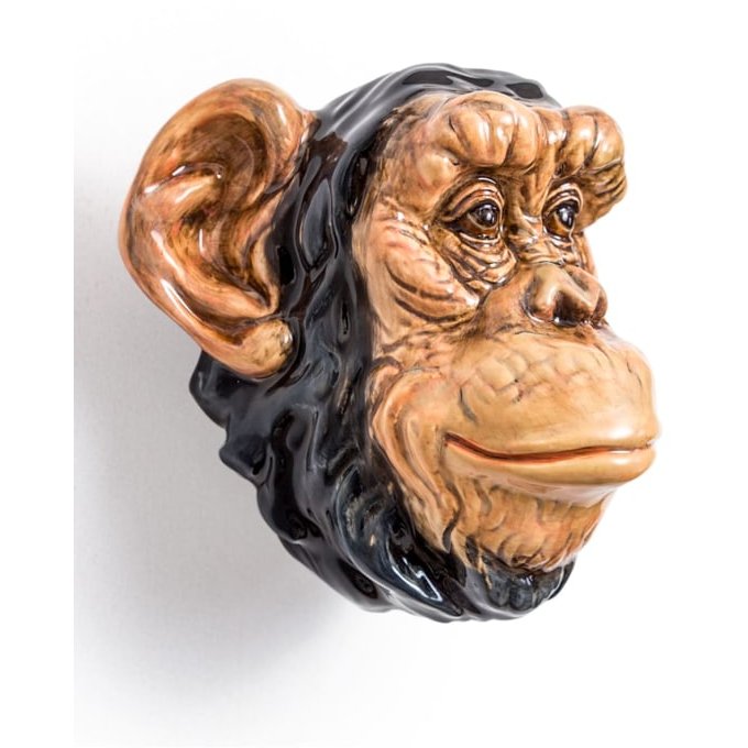 McGowan Rutherford Ceramic Chimpanzee Head Wall Sconce Vase