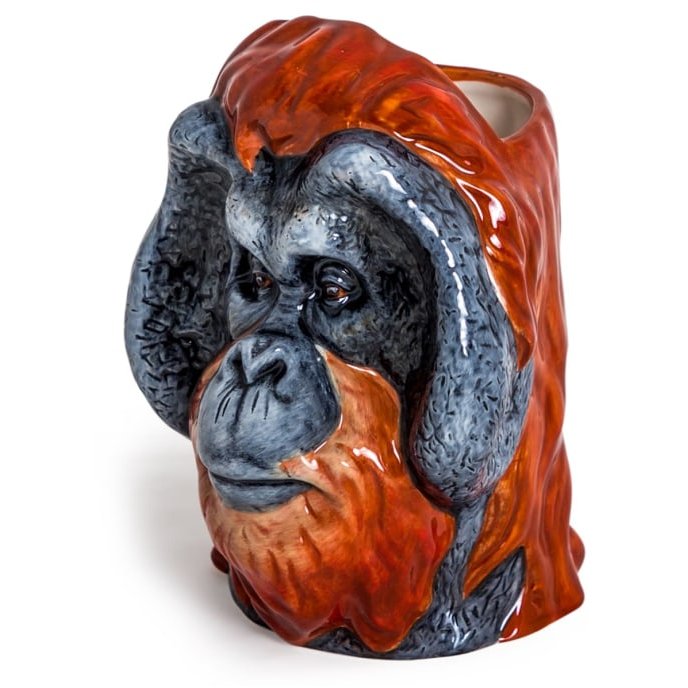 McGowan Rutherford Ceramic Orangutan Head Storage Jar Vase