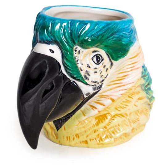 McGowan Rutherford Ceramic Blue Macaw Parrot Head Storage Jar Vase
