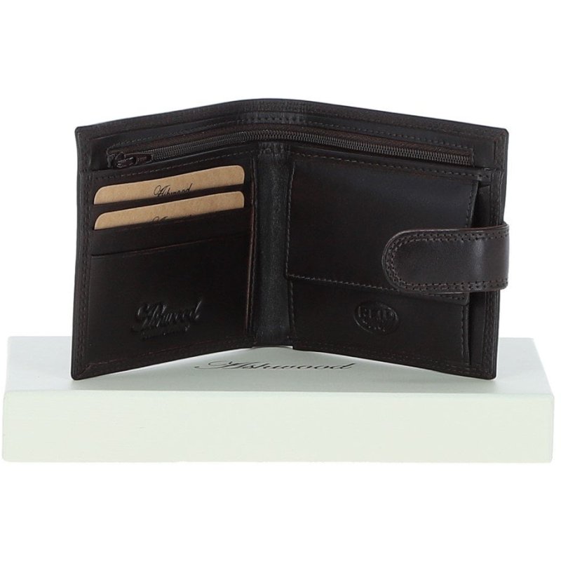 Fonz Leather Mens Classic 3 Card And ID Billfold Wallet Brown Front
