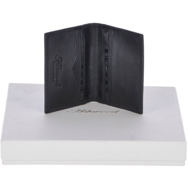 Fonz Leather Mens Tanned 8 Card Holder Wallet Black Front