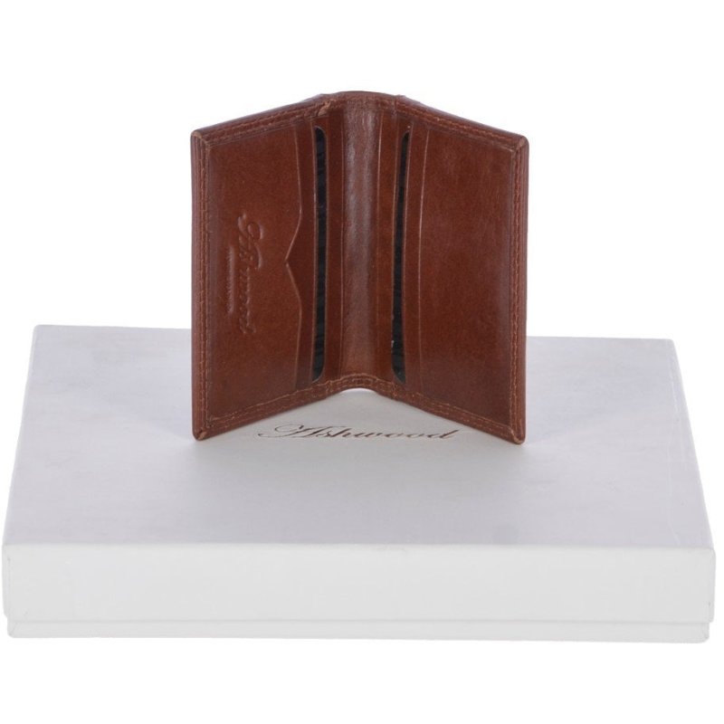 Fonz Leather Mens Tanned 8 Card Holder Wallet Tan Front